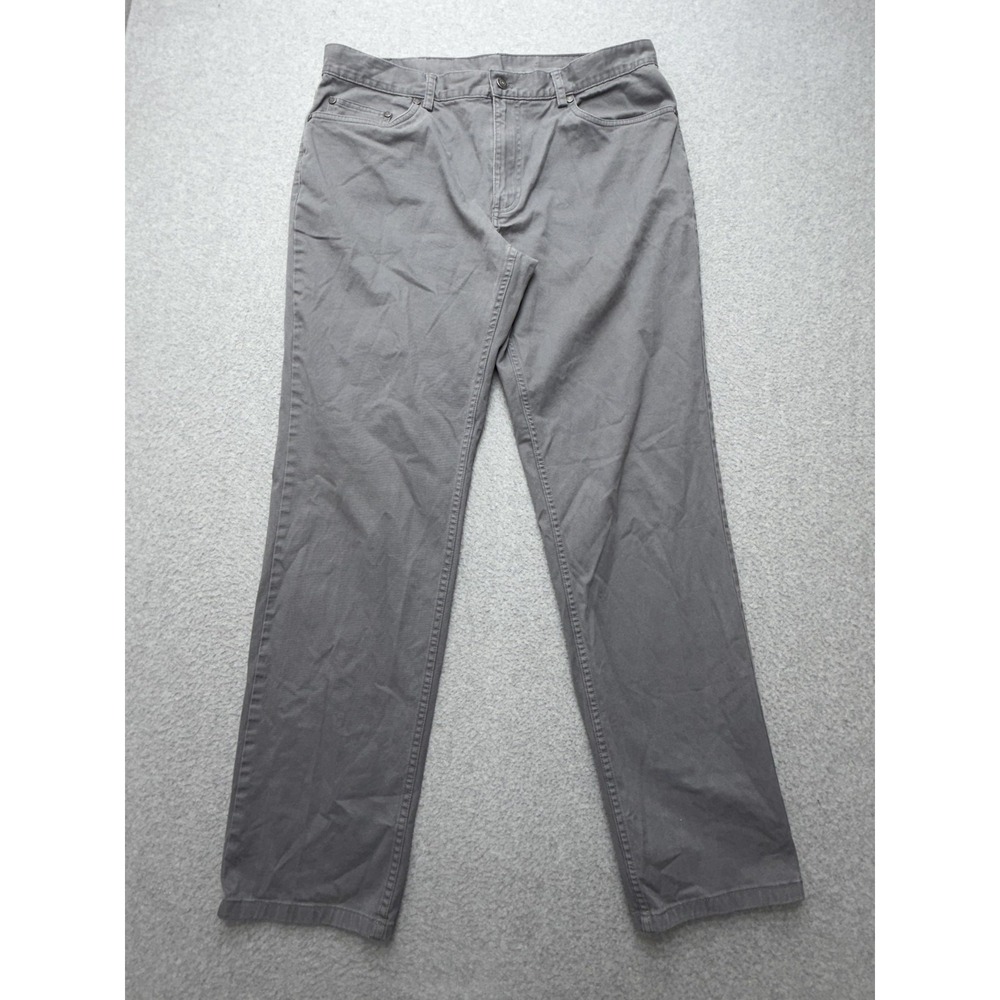 Brooks Brothers 346 Jeans Mens 36x32 Gray Medium Wash Straight Stretch Denim